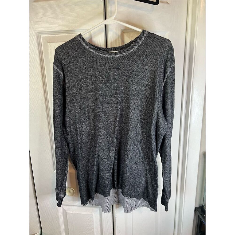 Reclaim Men's XL Gray Long Sleeve Henley Shirt Casual Solid Button-Up